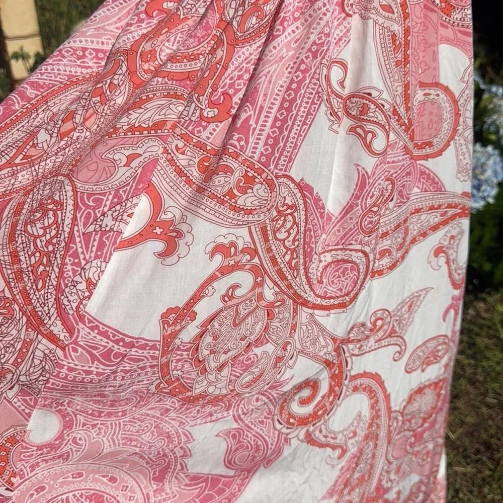 NWT MELISSA ODABASH Arabella cutout printed voile maxi dress Boho Chic Beach - Picture 6 of 9